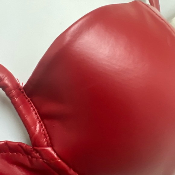 Roosevelt Maroon PU Leather Wired Bralette Top - Picture 4 of 8